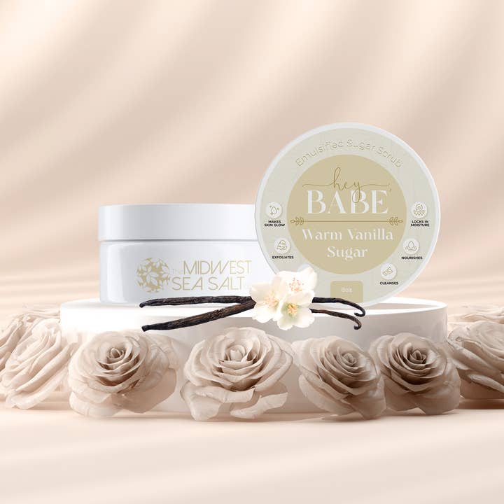 The Midwest Sea Salt Company - Wholesale Body Scrub/Exfoliant - Hey, Babe Emulsified Sugar Body Scrub - Warm Vanilla2