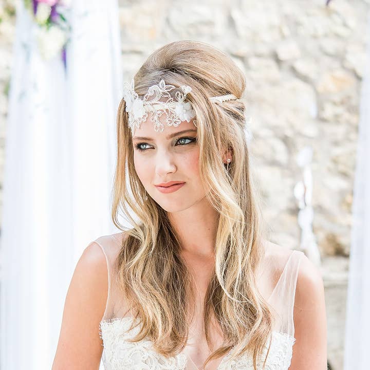 Weddingstar Inc. - Wholesale Garter belt – Women's - Embroidered Appliqué Bridal Garter - Ivory1