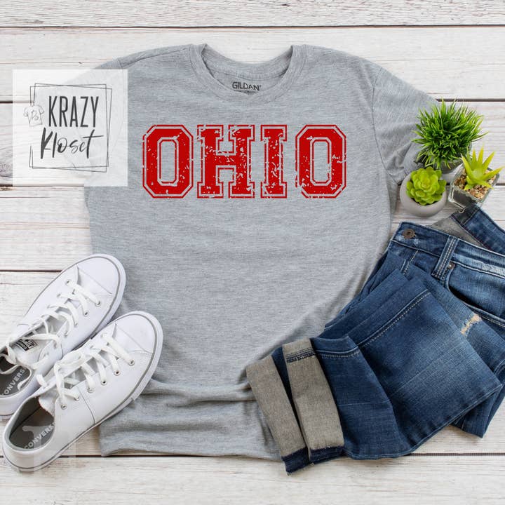 Ohio Screen Printed Women's T-Shirt for wholesale by Krazy Kloset
