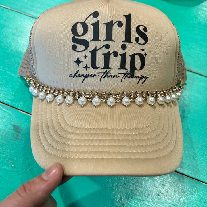 Vibes Hat Company - Wholesale Trucker Hat - Women's - Girls Trip Cheaper Than Therapy Trucker | Roadtrip | Summer