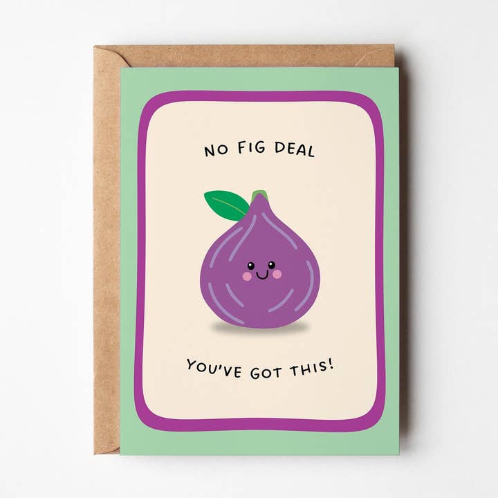 No Fig Deal Good Luck Card for wholesale by PulpKo