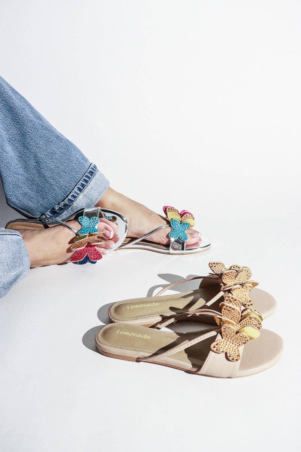 Lemonade Shoes - Venta al por mayor Sandalias - Mujer - SABETHA - Sandalias con adorno de mariposa brillante18