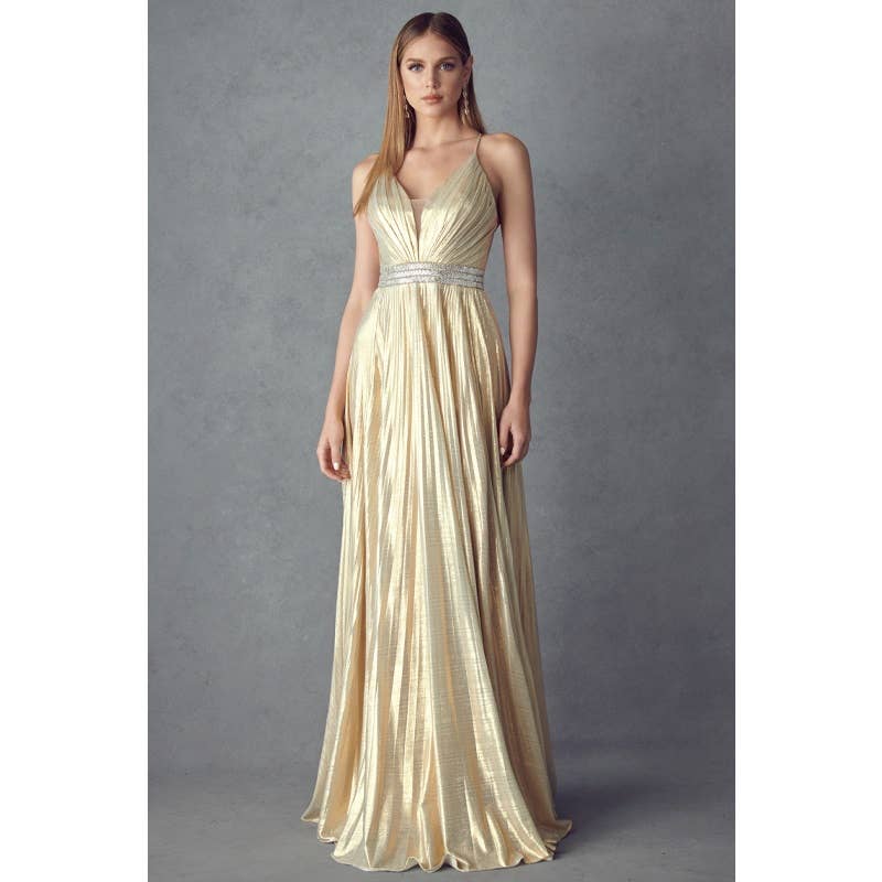 Juliet - Wholesale Gown - Women's - PLEATED V-NECK PROM EVENING DRESS6