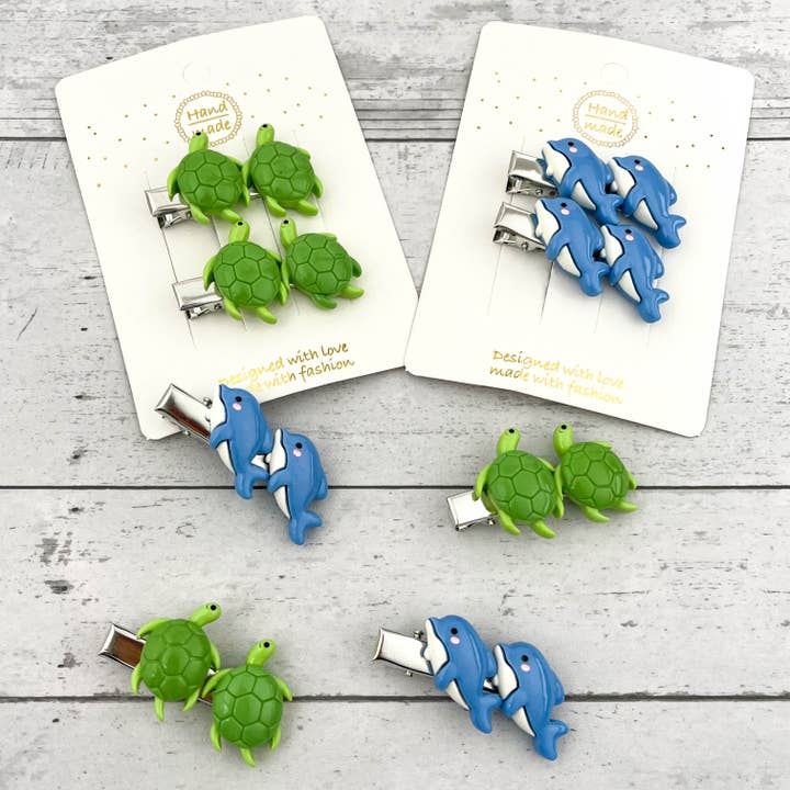 SoapElenGlen - Wholesale Hair Clip - Kids - Ocean Animal Alligator Barrette, Crab Starfish Hair Clip37