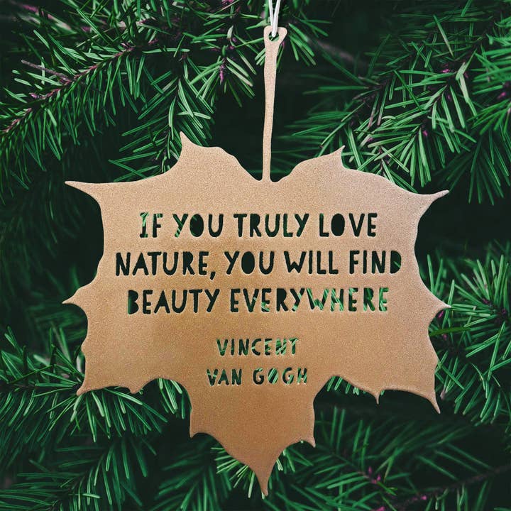 A Blackbird Sang - Wholesale Outdoor Ornament/Decor - Leaf Quote - If you truly love nature you will find beauty everywhere - Vincent Van Gogh