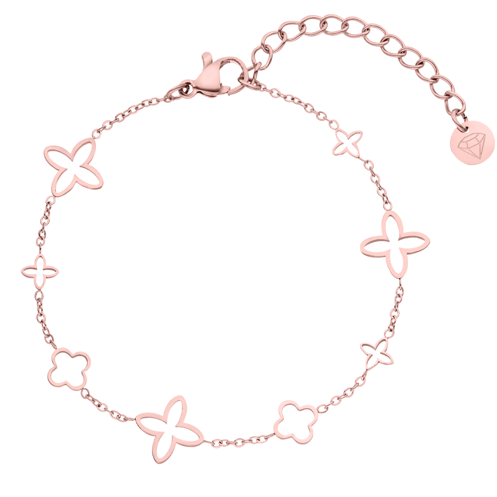 Schmuckgroßhandel - Wholesale Charm/Dangle Bracelet - Fancy Clover Bracelet | 18K Gold Plated5