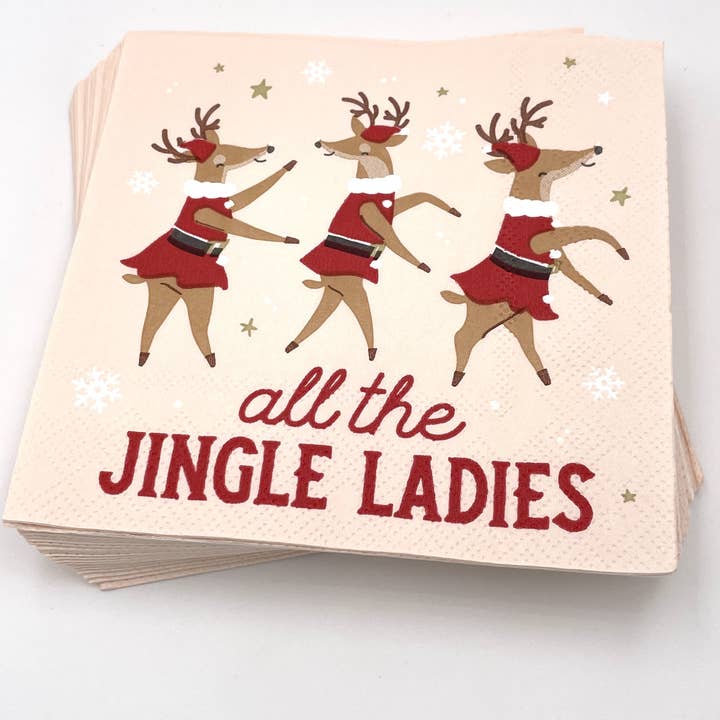 soiree-sisters - Wholesale Disposable Napkin - Funny Christmas Cocktail Napkins | Jingle Ladies - 20ct