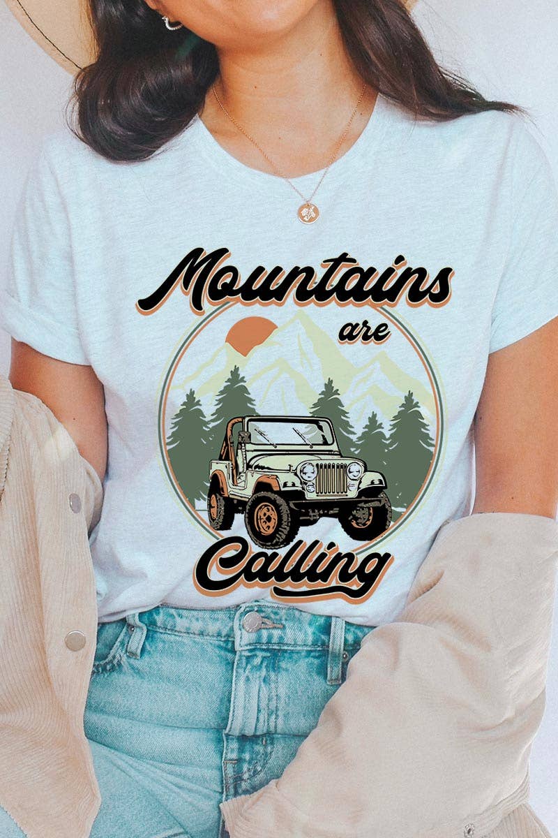 COLORBEAR - Wholesale T-Shirt (Graphic) - Unisex - MOUNTAINS ARE CALLING UNISEX SHORT SLEEVE1