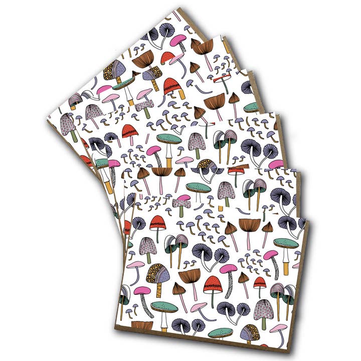 Julz Clementine - Wholesale Stationery/Notecard Set - Mushroom Notecard Set of 60