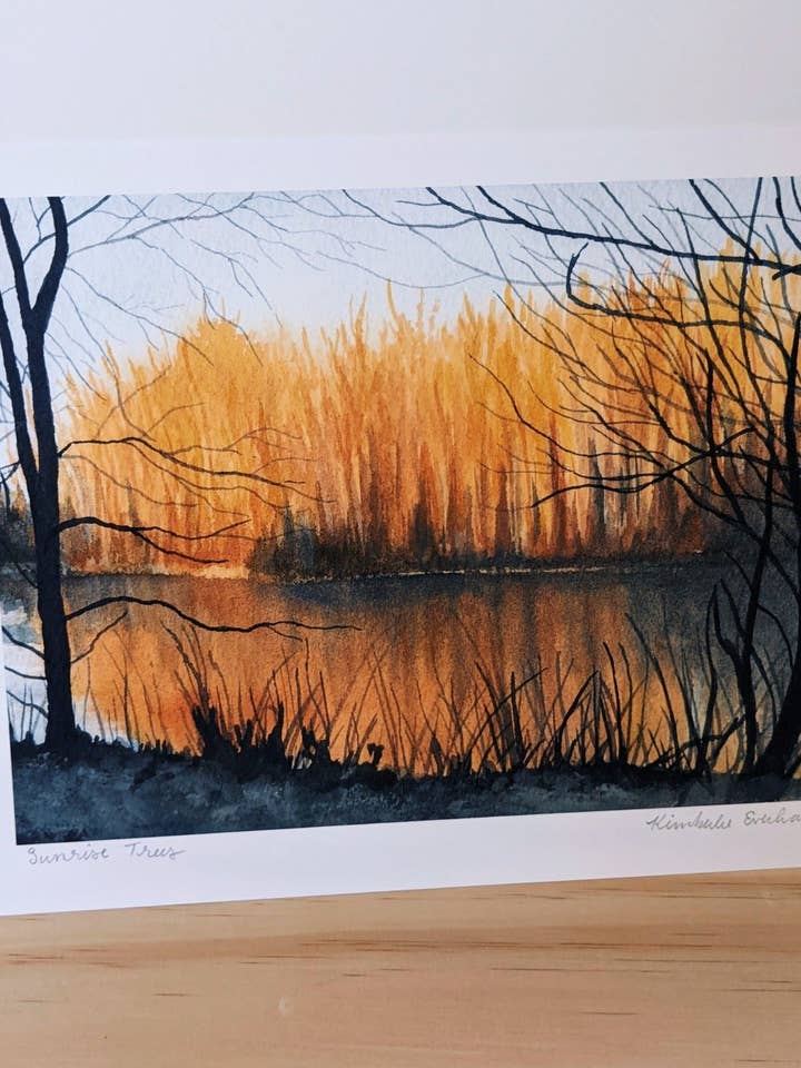 Sunrise Trees - Fine Art Print for wholesale by Kim Everhard Art