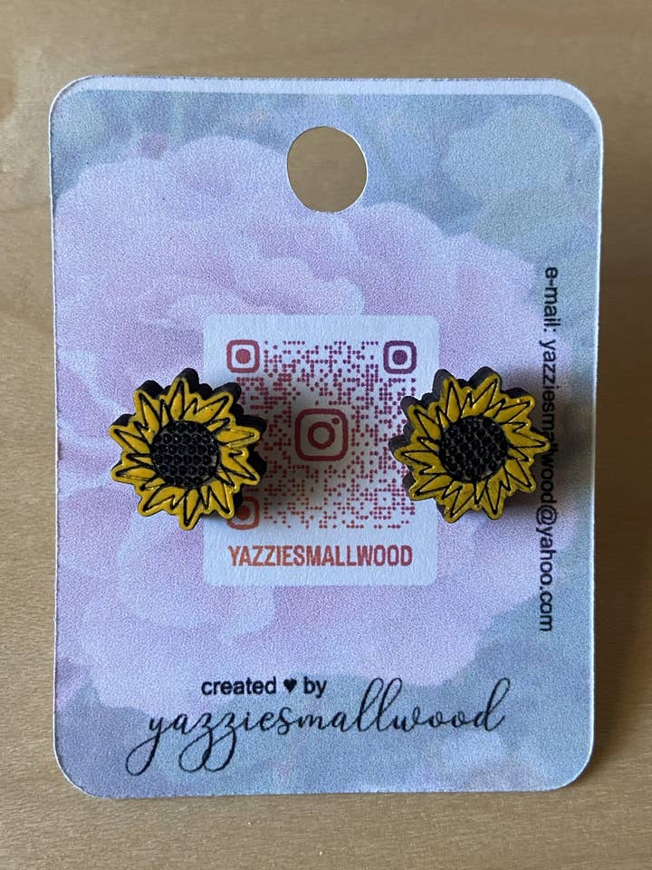 Sunflower wood stud for wholesale by yazziesmallwood