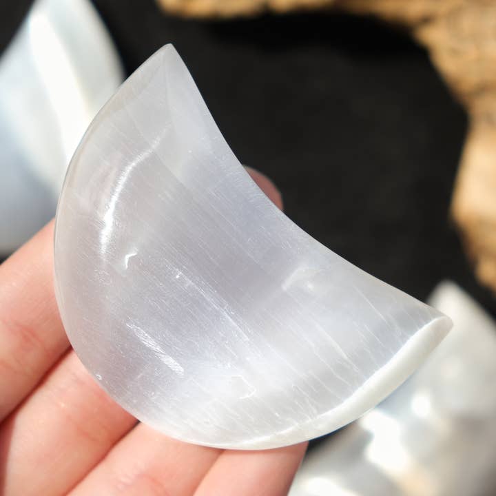 Natures Artifacts Inc - Wholesale Spiritual Stone/Crystal - Selenite Half Moon | Healing Selenite Moon0