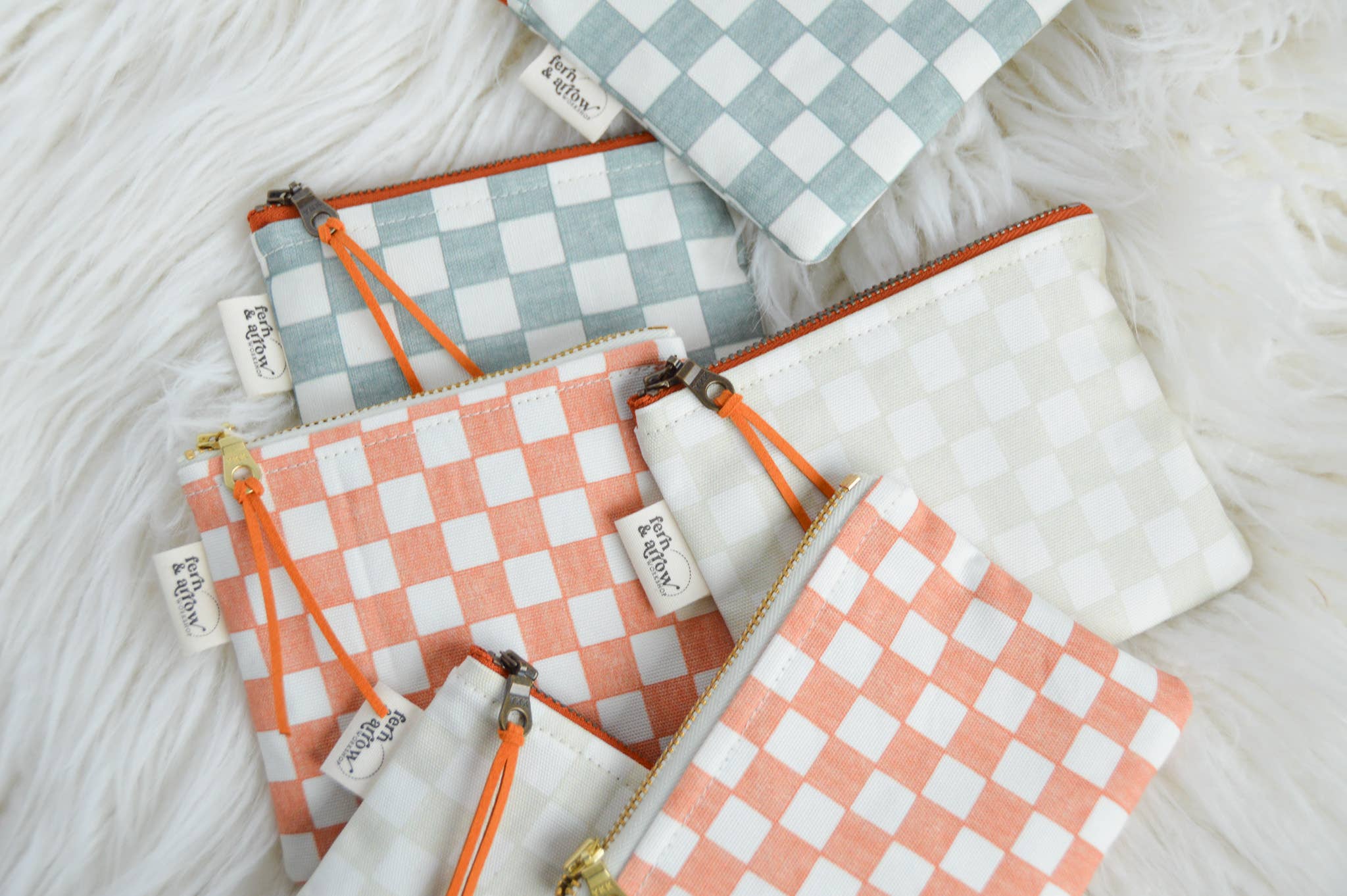 Fern & Arrow - Venta al por mayor Monedero - Mujer - Neceser de Maquillaje Boho Chic a Cuadros para Ella5