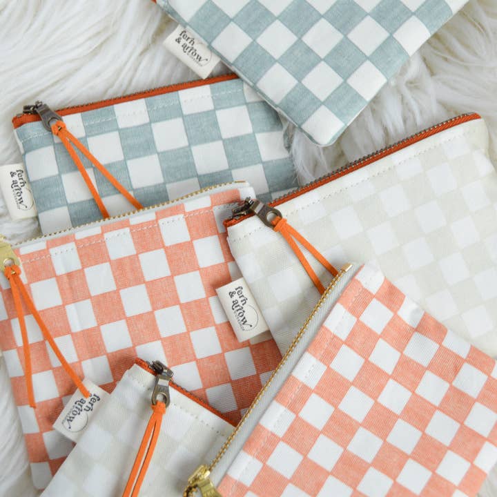 Fern & Arrow - Vendita all'ingrosso Portamonete - Donna - Borsa per Trucco a Quadretti Boho Chic per Lei5