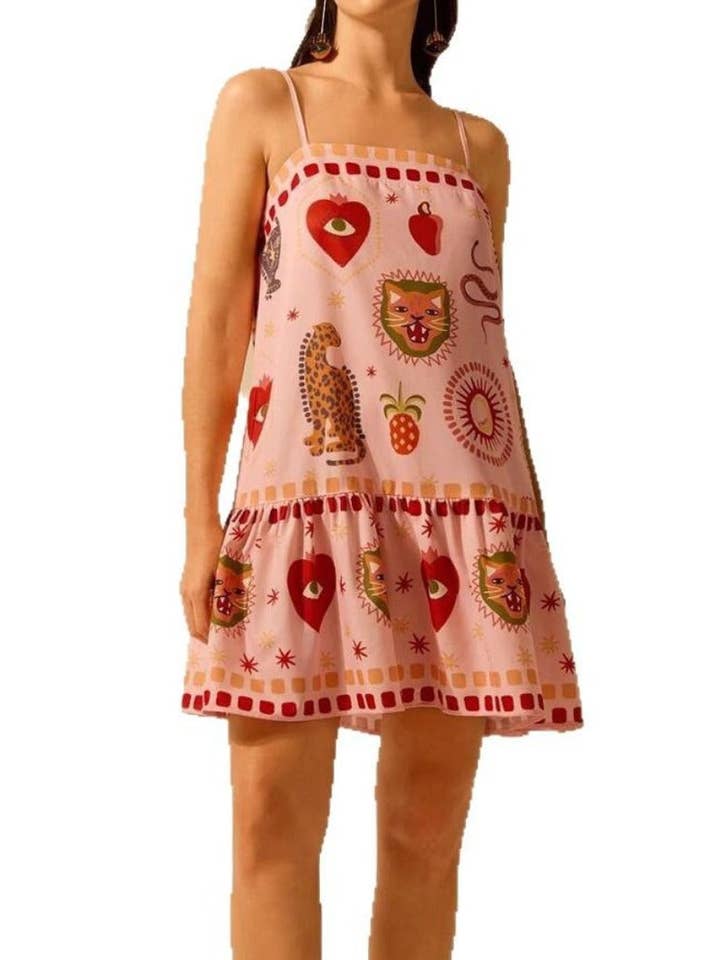 Troposa - Strappy Mini Pink Dress - Playful & Chic for wholesale by Funkyrel® Atzbranding Limited