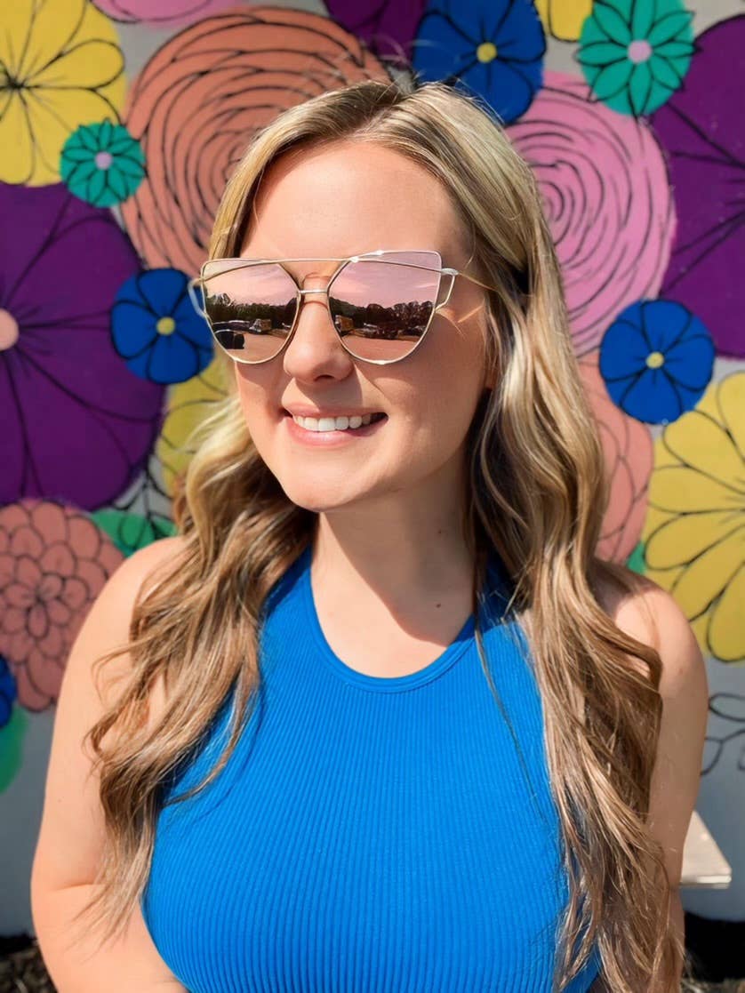 Briano Wholesale – wholesale Sunglasses – Women's – Mirrored Metal Sunnies5