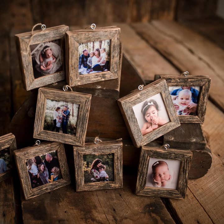 Reclaimed Oak Ornaments for wholesale by Farmhouse Frames