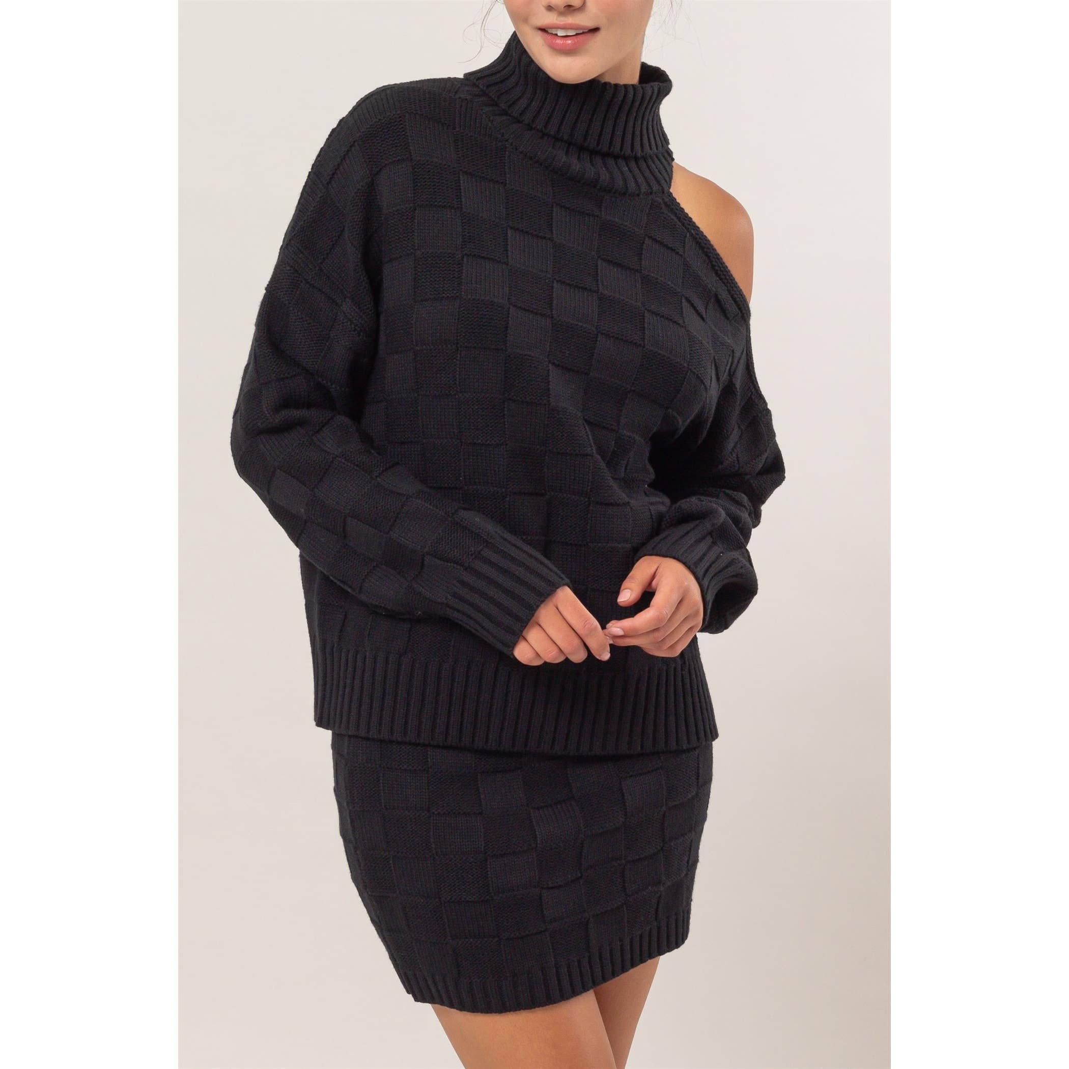 HYFVE – Conjunto de top e saia - Mulher por atacado – Conjunto de Camisola e Saia em Ponto de Cesto Dz24f733-Set2