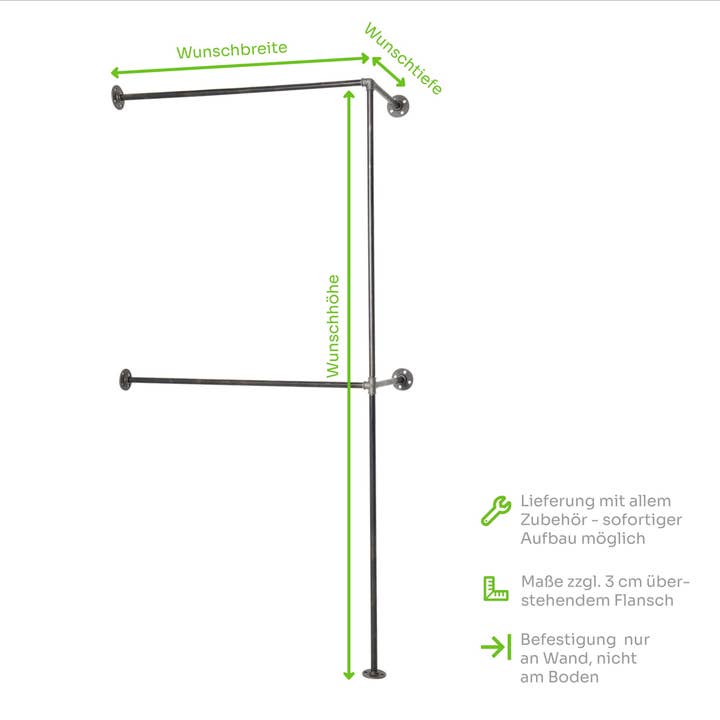 Kledingstang · Dubbele Rand voor wholesale door various - Design aus Stahlrohr