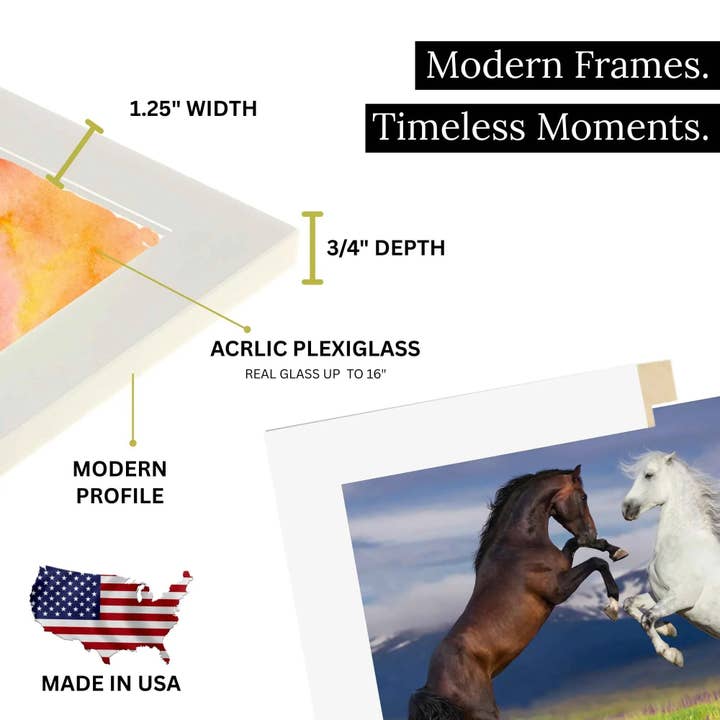 Modern Memory Design Picture Frames – Großhandel Bilderrahmen – Moderner 14x44 Weißer Bilderrahmen mit Glas - Holz-Fotorahmen1