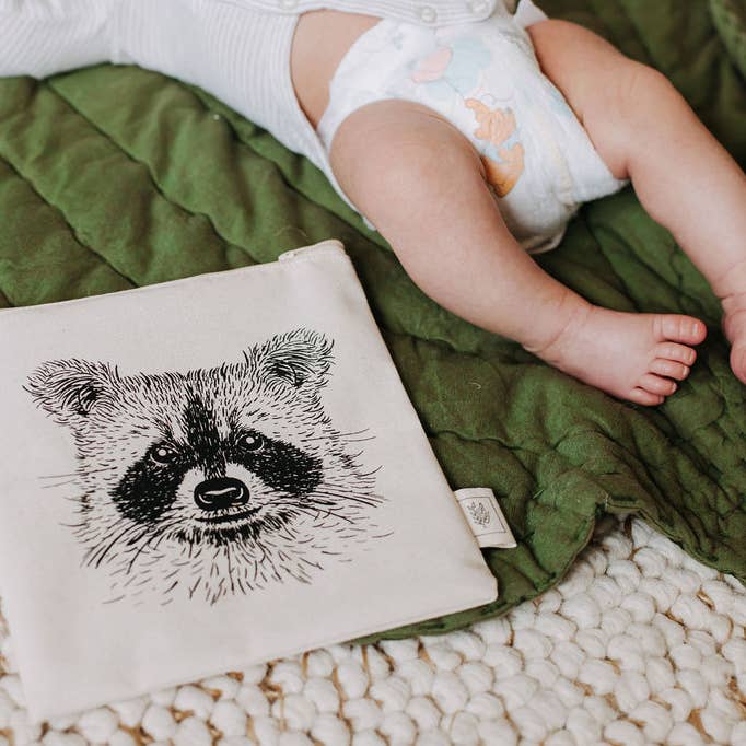 Sac à collation réutilisable, Sac à collation doublé, RACCOON pour la vente par Your Green Kitchen