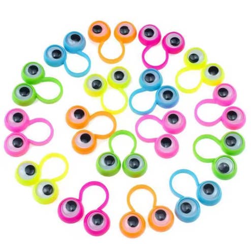 Halloween øje fingerdukker plastikringe - assorterede for engroshandel hos Buddha Yoga