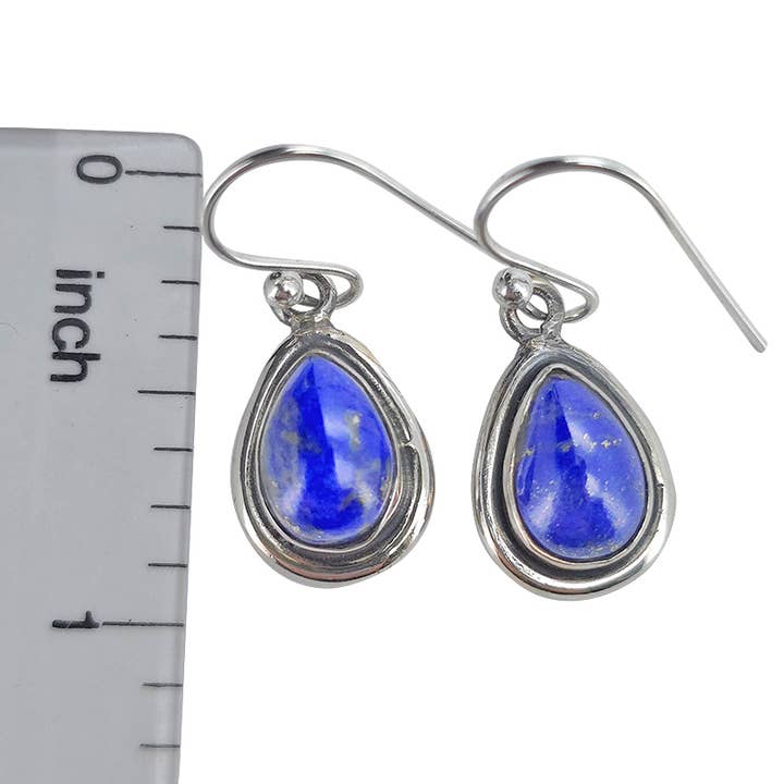 Amberman - Wholesale Dangle Earrings - Lapis Sterling Silver Earrings On Hooks2