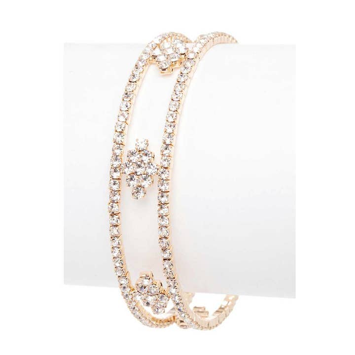 Artini Accessories - Wholesale Cuff Bracelet - Rhinestone Designed Open Cuff