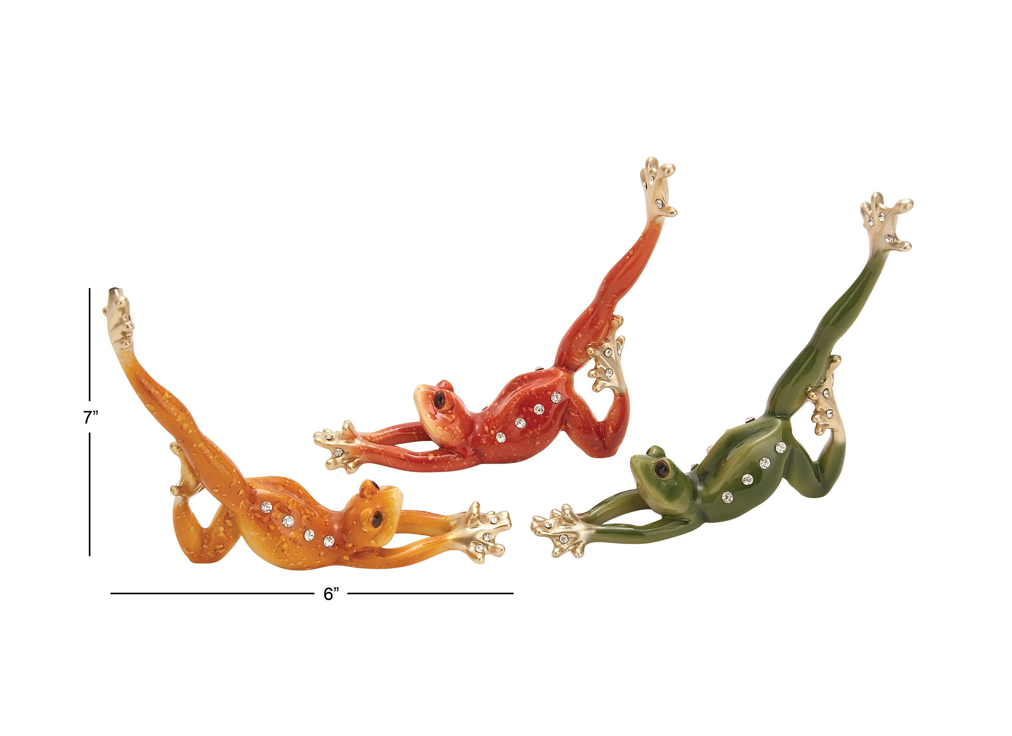 Import Corner – wholesale Sculpture – A-69384: POLYSTONE FROG 3 ASSORTED 7"H, 6"W2