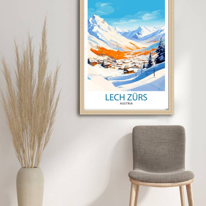 InkNPrintz – wholesale Poster – Lech Zurs am Arlberg Austria Travel Poster Skiing3