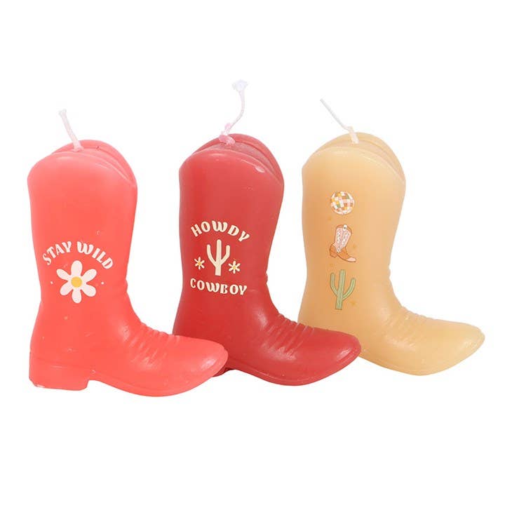 Something Different Wholesale - Wholesale Novelty Candle - Set of 3 Cowboy Boot Candles1
