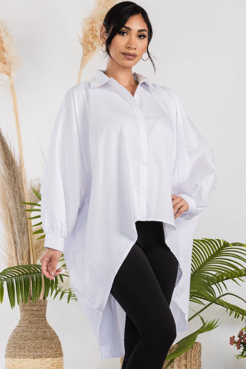 H&H Fashion Inc. - Wholesale Button Down Shirt - Women's - T304X - Hi-Lo Long Sleeve Shirt10