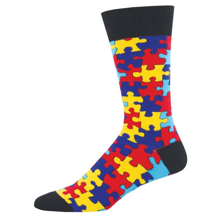 Socksmith Europe - Vente Chaussettes – unisexe - Lot de 6 chaussettes en coton Puzzled
