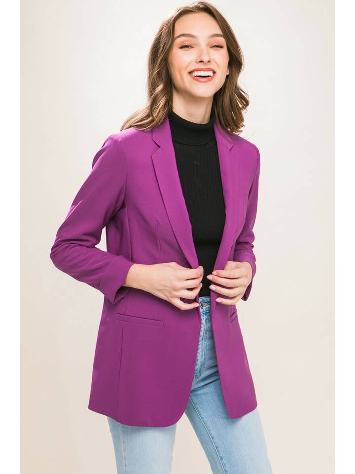 42POPS - Wholesale Blazer - Dames - .Gevlochten Effen Klassieke Blazer24
