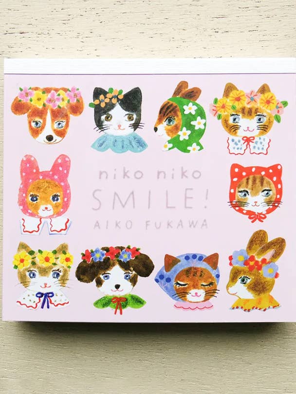 Aiko Fukawa Block Memo Pad | Niko Niko SMILE Animal Note Set for wholesale by 「FUNJI」In Japan