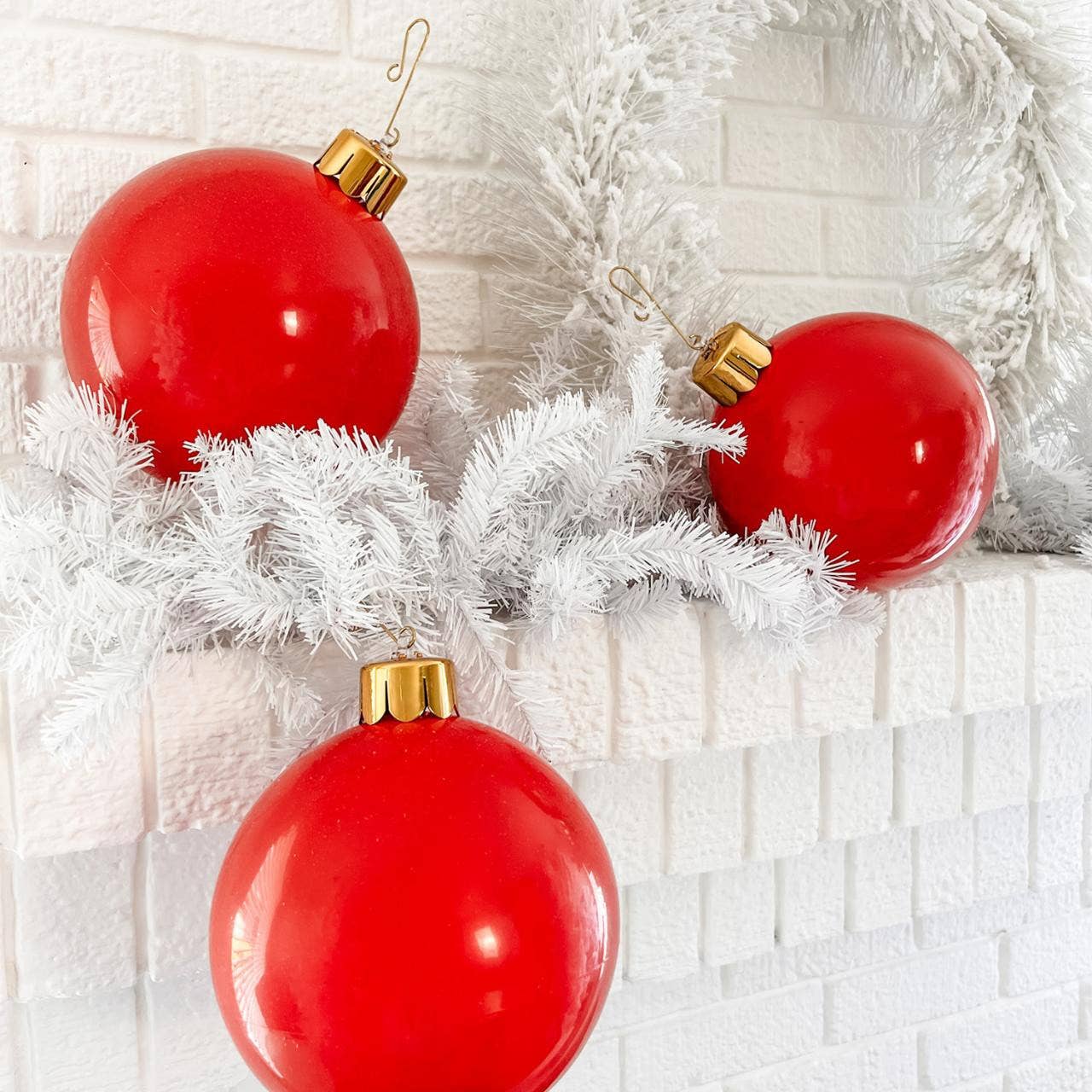Holiball – Conjunto de ornamentos por atacado – Mini Trio Vermelho Clássico 8"3
