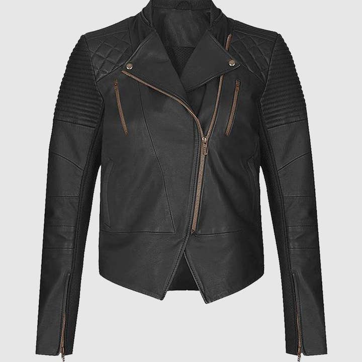 Femme Edge Dames Bikerjack. voor wholesale door The Royale Leather