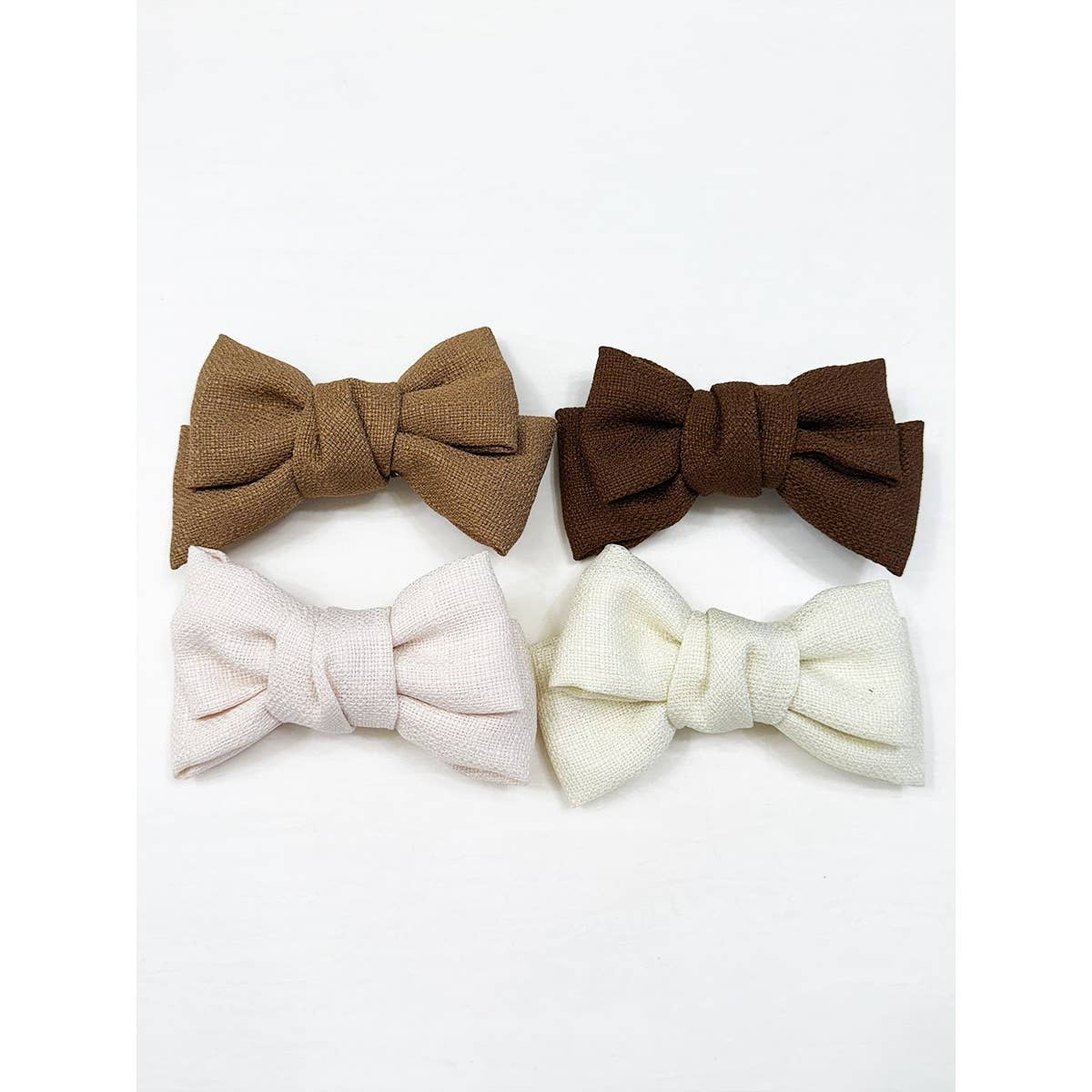 MIX COLOR Neutral Tone Double Layer Linen Bow for wholesale on Faire4