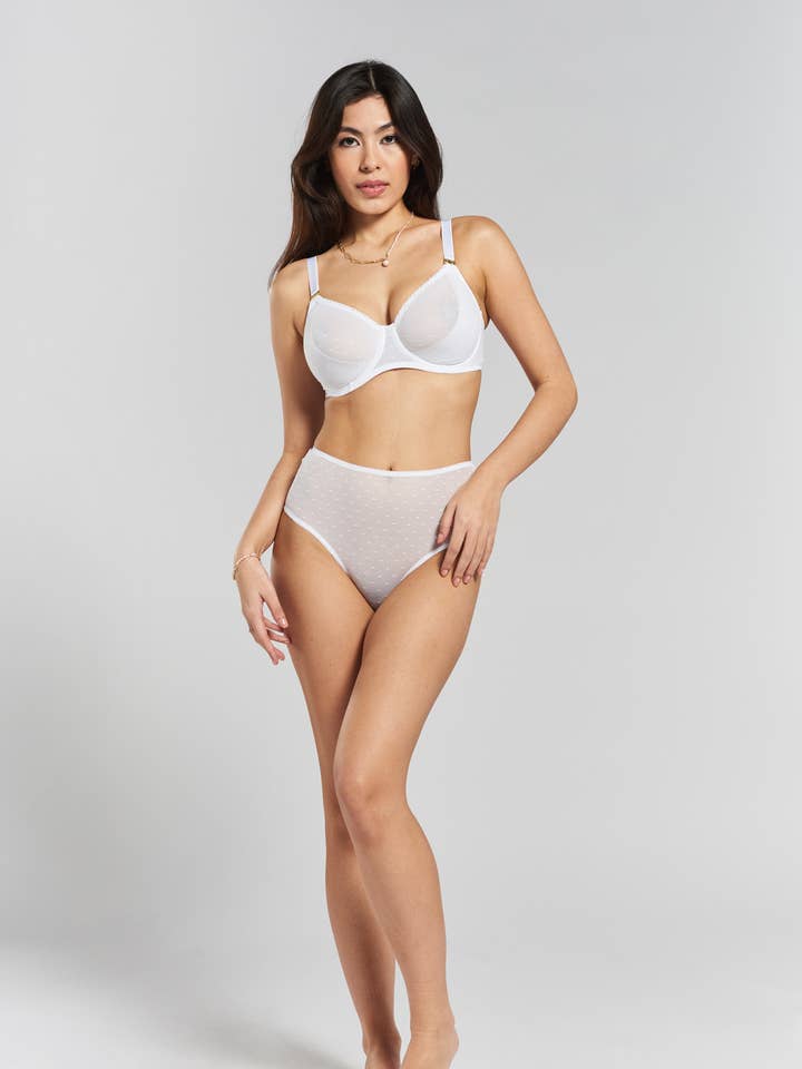 Konara recycled-lace fuller-cup underwired bra - Glacier White for wholesale by Peachaus