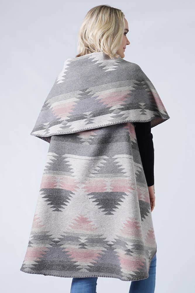 Hana - Venta al por mayor Chaleco de abrigo - Mujer - Chaleco redondo estampado western7