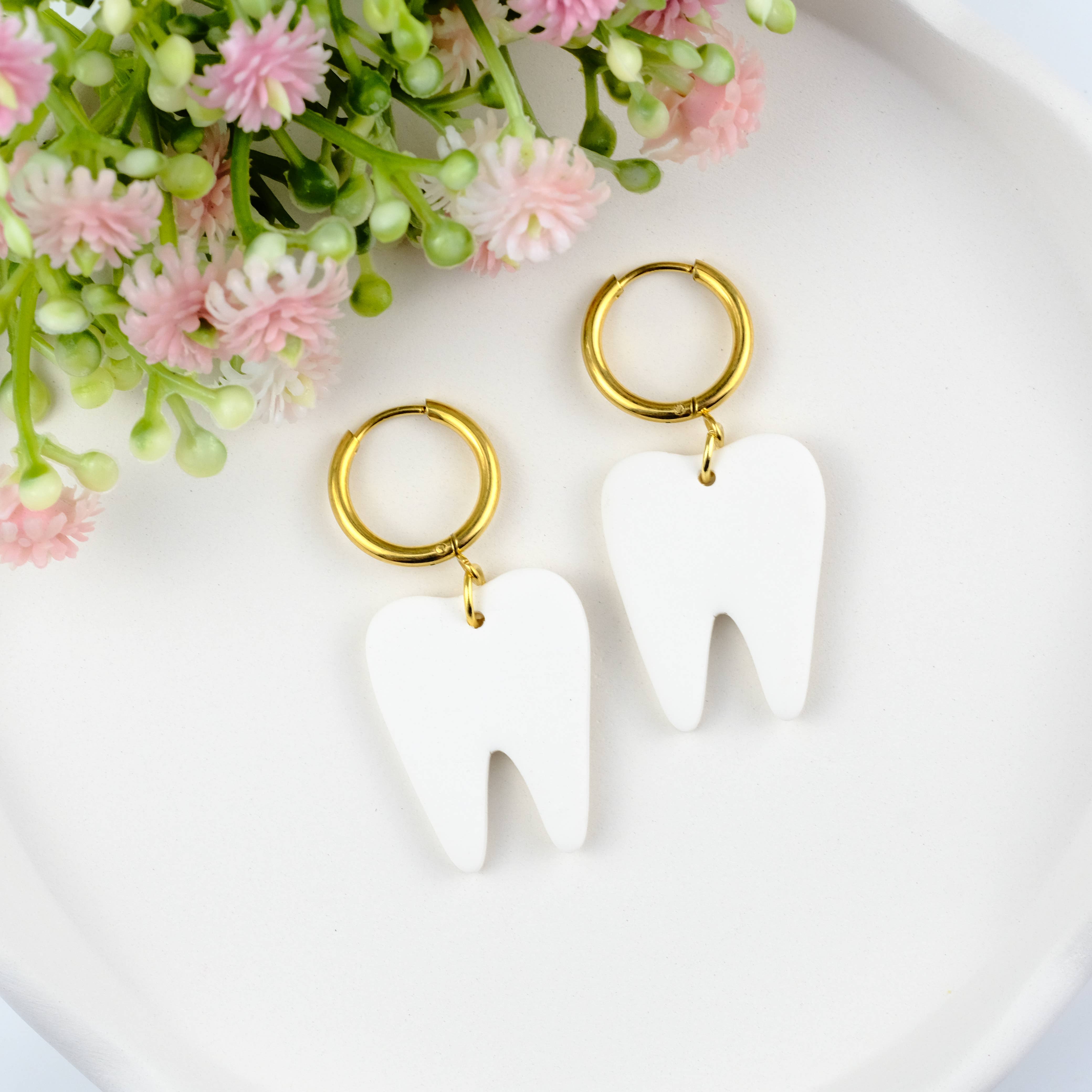 Mom’sClayCo - Wholesale Dangle Earrings - Dentist Themed Teeth Polymer Clay Earrings