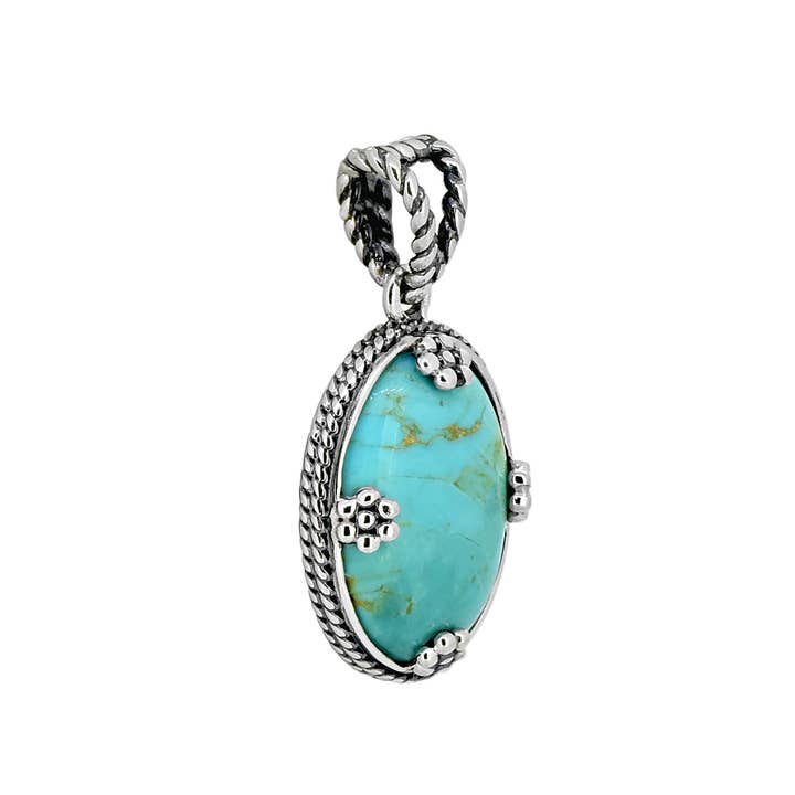 Tiramisu - Wholesale Pendant/charm necklace - 925 Sterling Silver Blue Mohave Turquoise Gemstone Pendant2