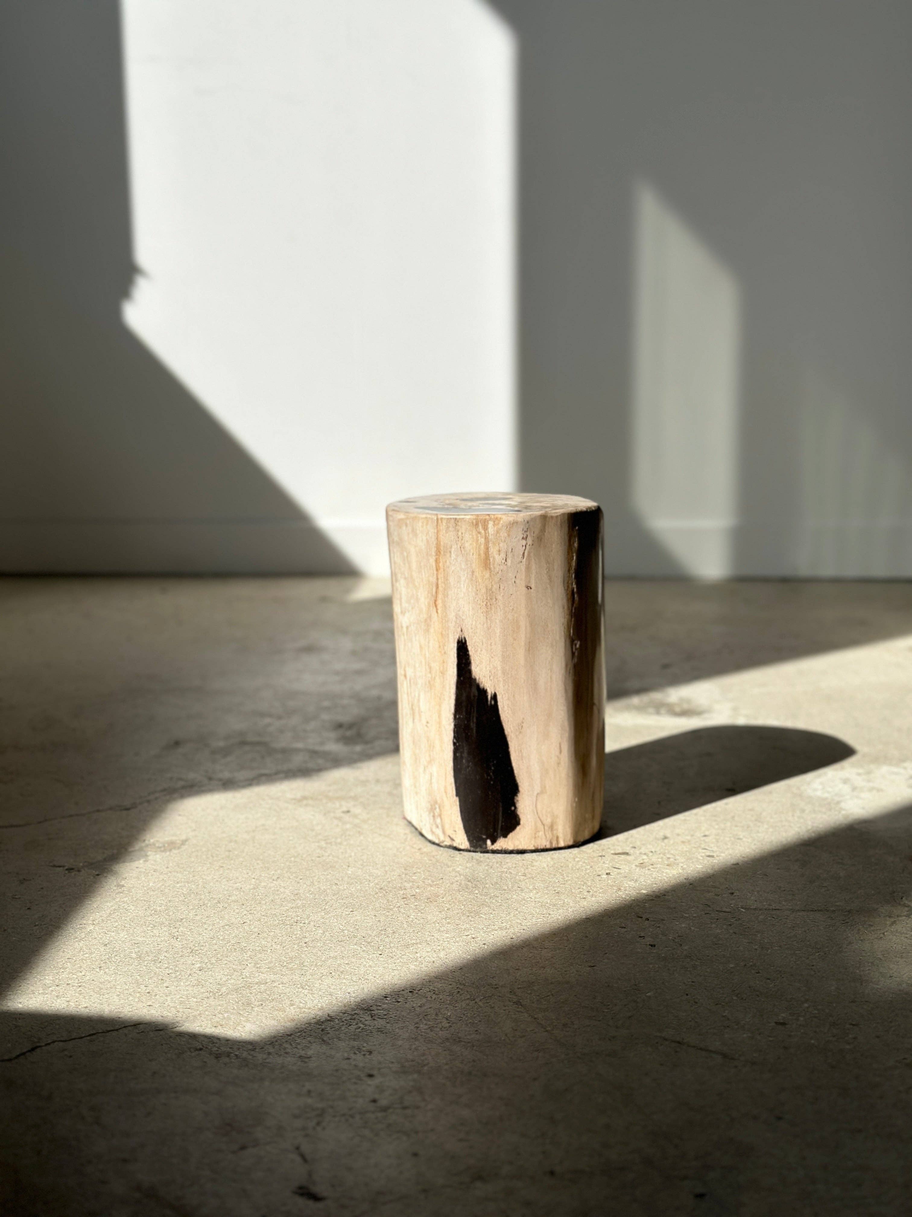 Office Objets - Wholesale Side Table - White petrified wood side table with black spots H:27.5 D:1818