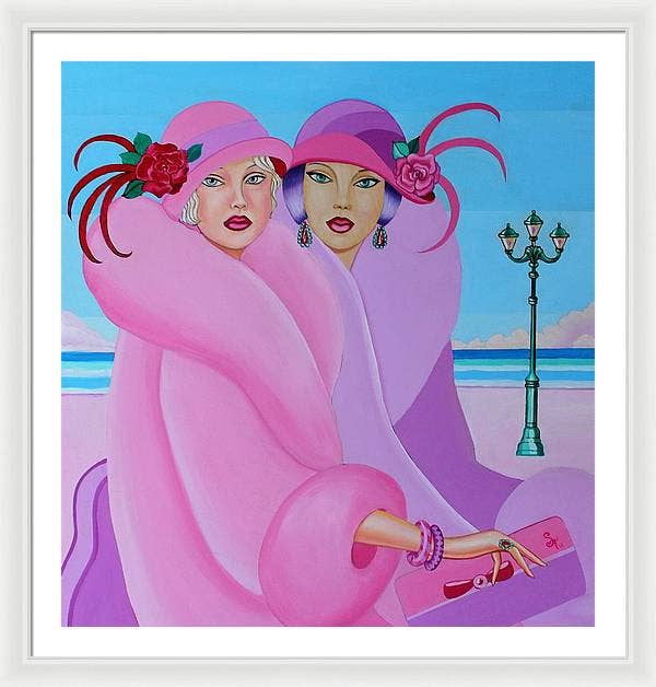 Sharon Tatem Fashion LLC - Wholesale Art Print - Palm Beach Pink Ladies - Framed Print31