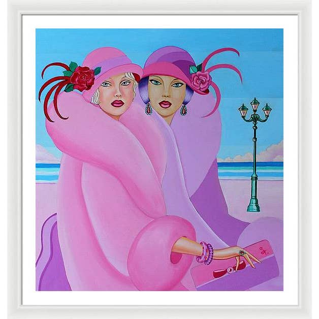 Sharon Tatem Fashion LLC - Wholesale Art Print - Palm Beach Pink Ladies - Framed Print31