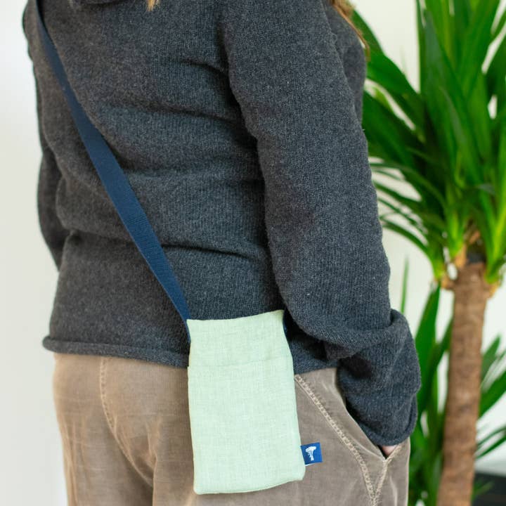 Helen Round - hand printed linen and bamboo wellness – wholesale Phone wallet – Unisex – Linen Phone bag8