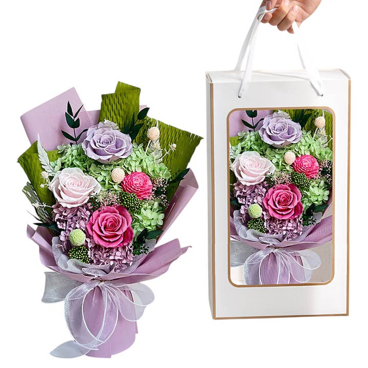 Mix Rose Lavender Artificial Flower Bouquet FN040 (1PC) for wholesale by TAPA fashion