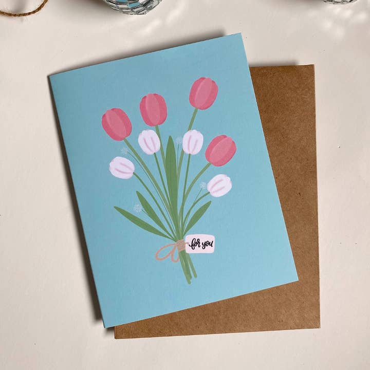 Tulip Bouquet Card for wholesale by Clare Mitchell Designs