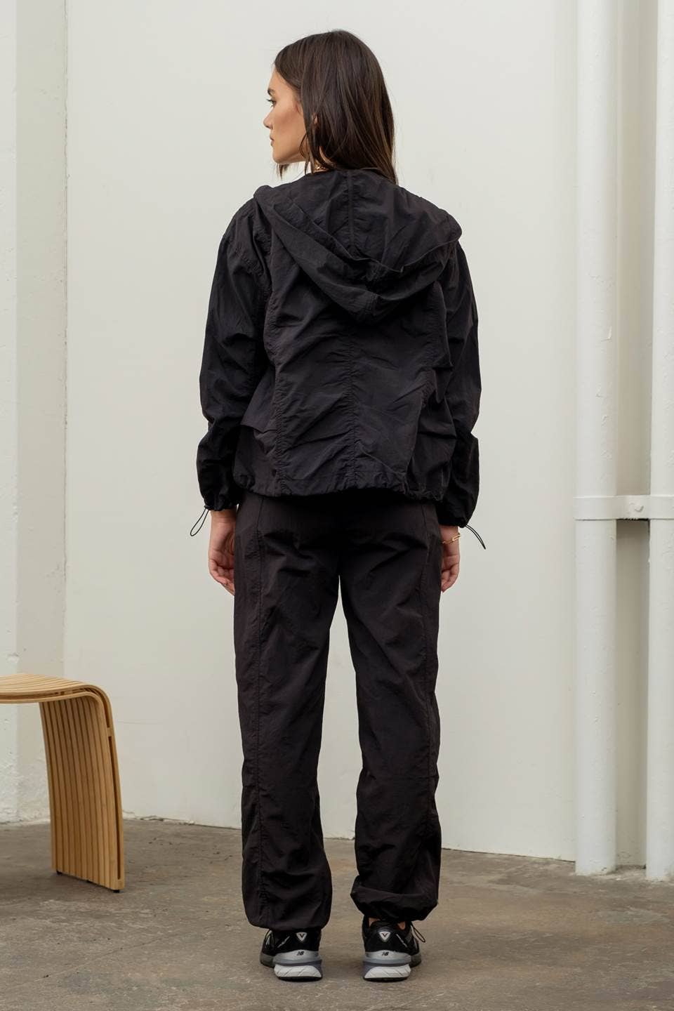 The Workshop Studio - Wholesale Jacket - Women's - ZIP UP DRAWSTRING HOODED JACKET5