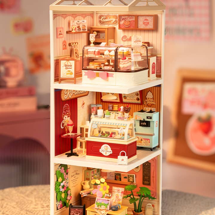 Robotime - Wholesale DIY Craft Kit - DW019B Rolife Tasty Cake Shop DIY Miniature House6